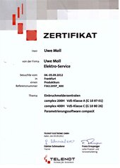 Herr Uwe Moll, Einbruchmelderzentralen