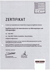 Herr Uwe Moll, Qualifizierung für die Inbetriebnahme von Wärmepumpen und Lüftungsanlagen